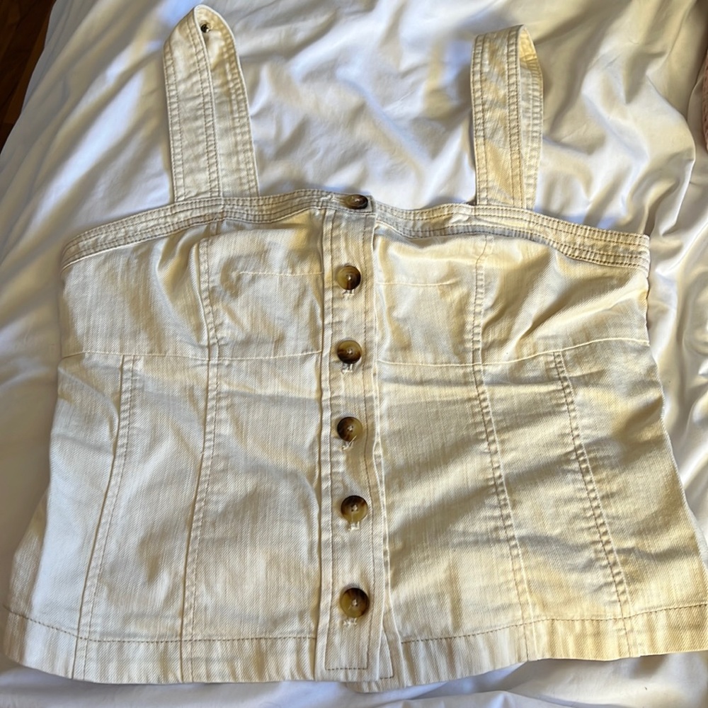 Anthropologie- Off white - Denim corset top